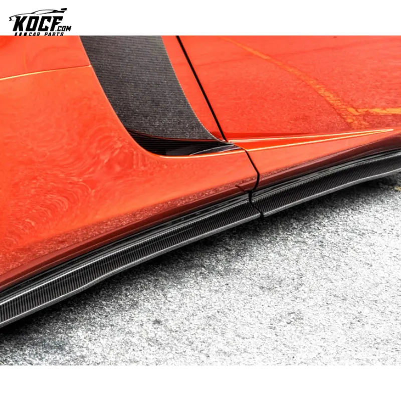 4-PC RZA style Carbon Fiber Side Skirts Extensions for McLaren MP4 12C 650S