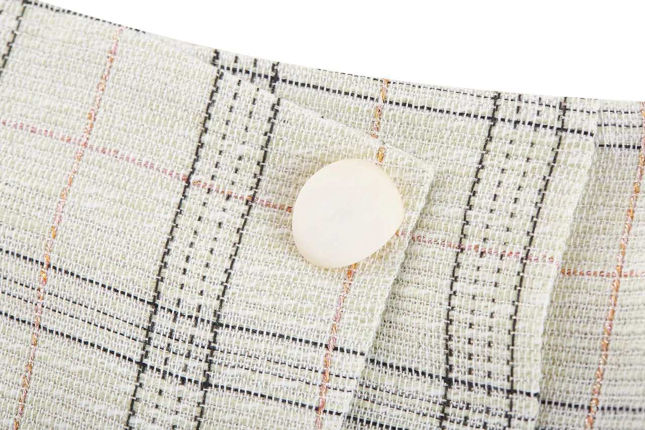 A-Line Wrapped Skirt in  Plaid Checks