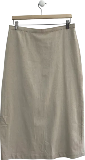 Albaray Beige Linen Midi Skirt UK 14