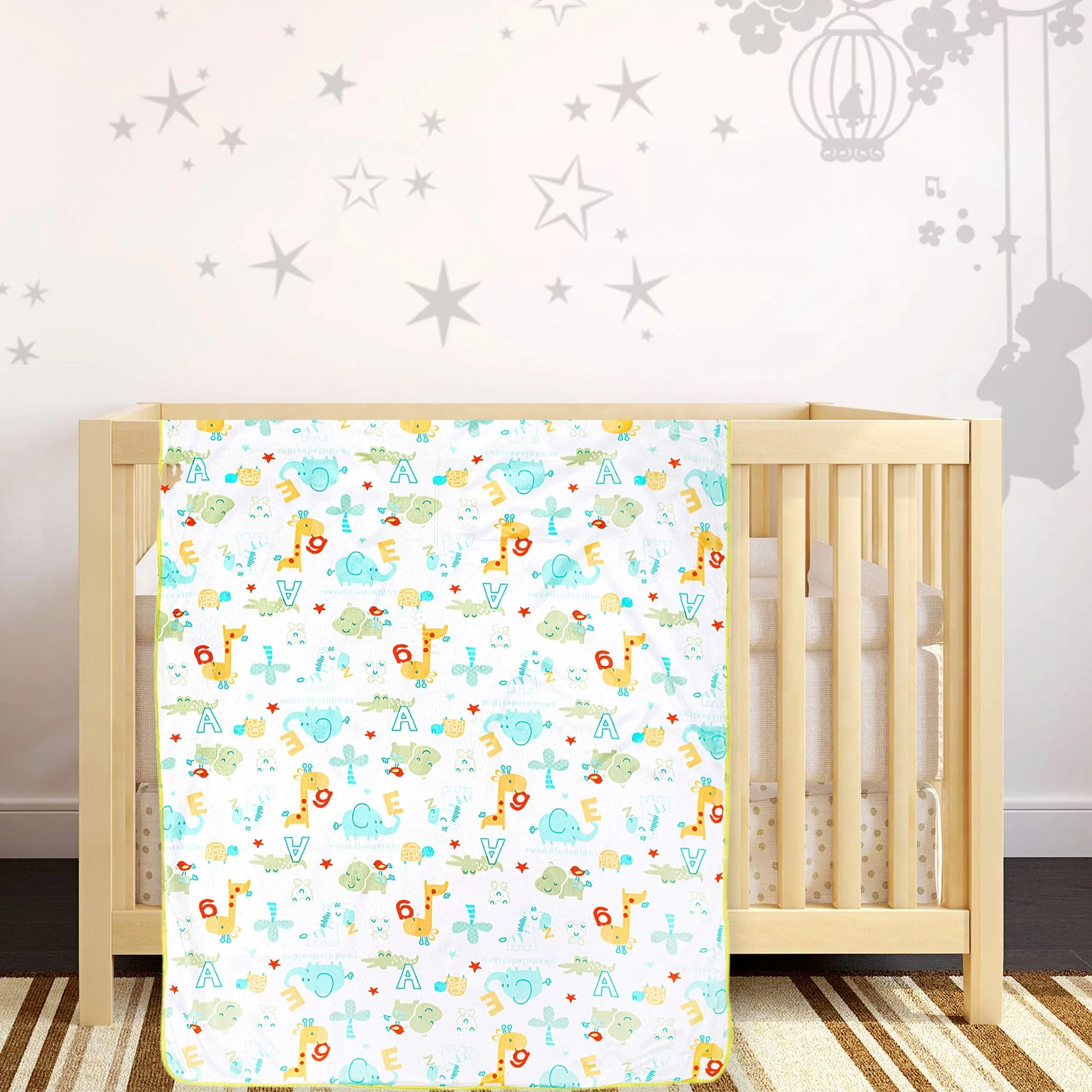Animal Green And White Blanket