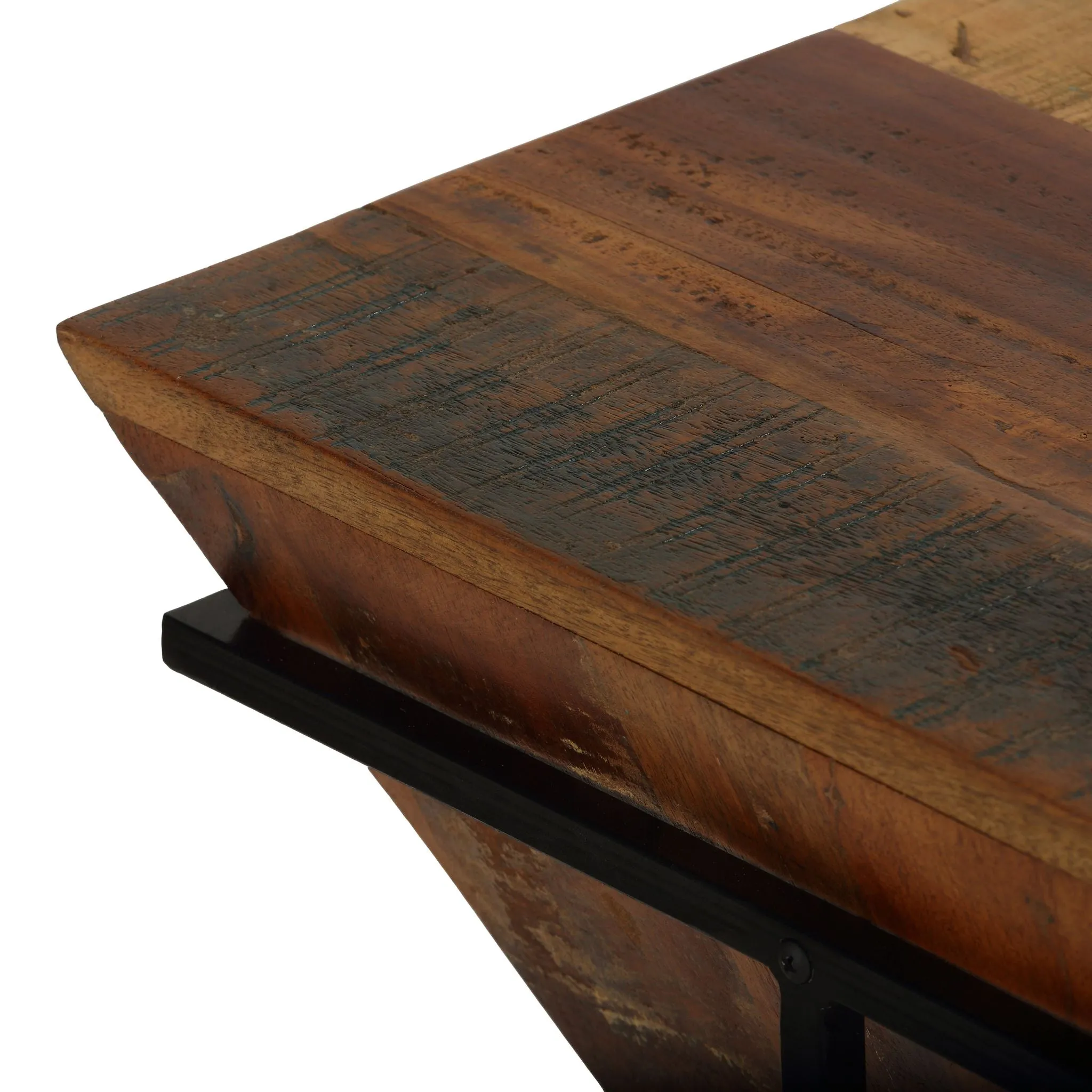 Bare Decor Compass Accent Table in Mango Wood with Metal Base, 16x16x24