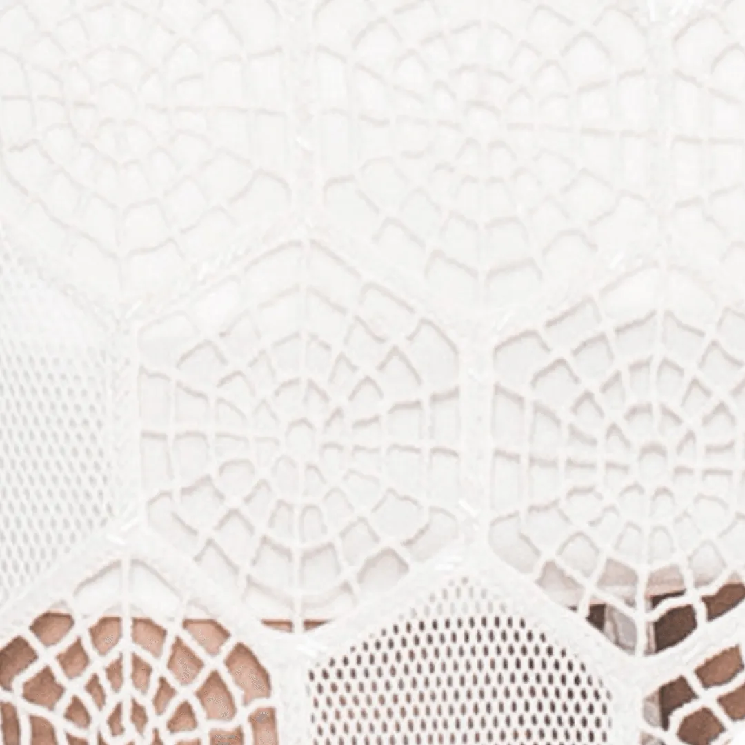 Beaded Mesh Pencil Skirt