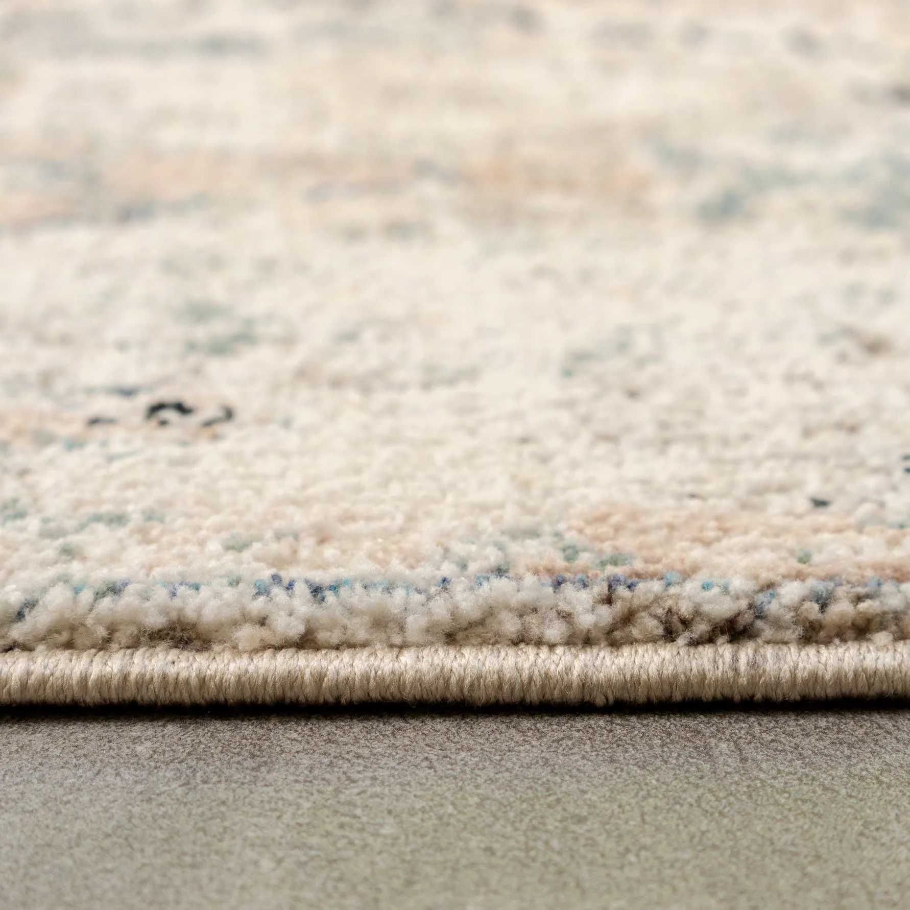 Beige Blue Aztec Stair Carpet