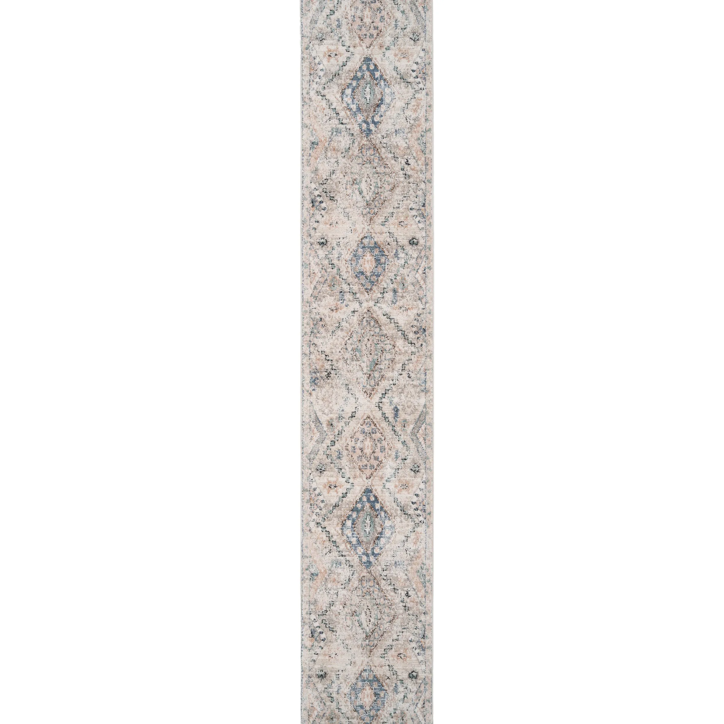 Beige Blue Aztec Stair Carpet