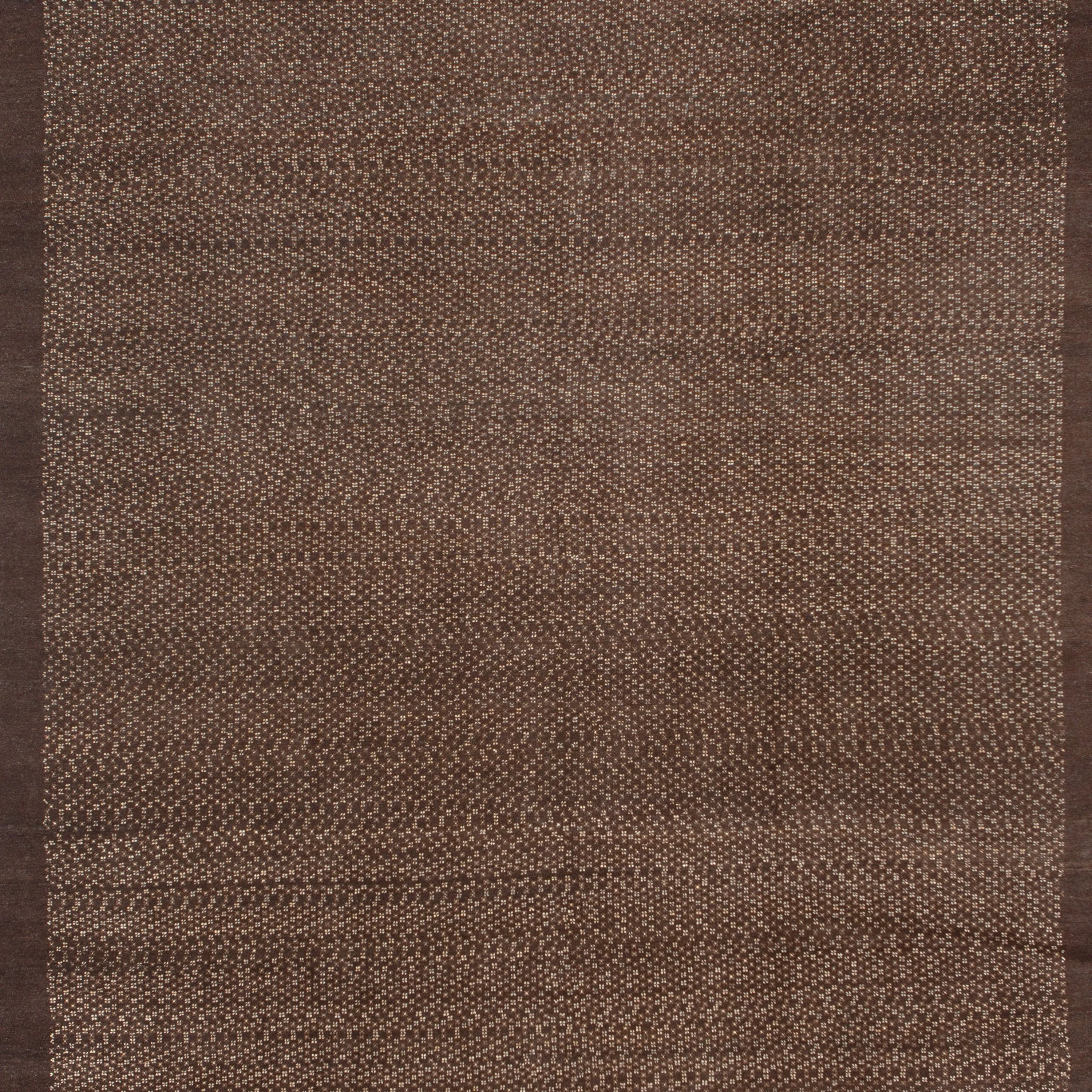Brown Contemporary Wool Rug - 8'1" x 11'7"
