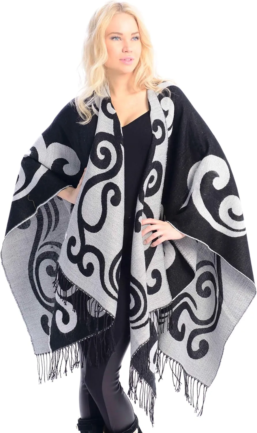 BSB LL Blanket Open Front Poncho Ruana Knit Cardigan Sweater Shawl Wrap Many Styles