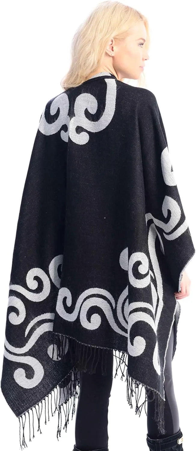 BSB LL Blanket Open Front Poncho Ruana Knit Cardigan Sweater Shawl Wrap Many Styles