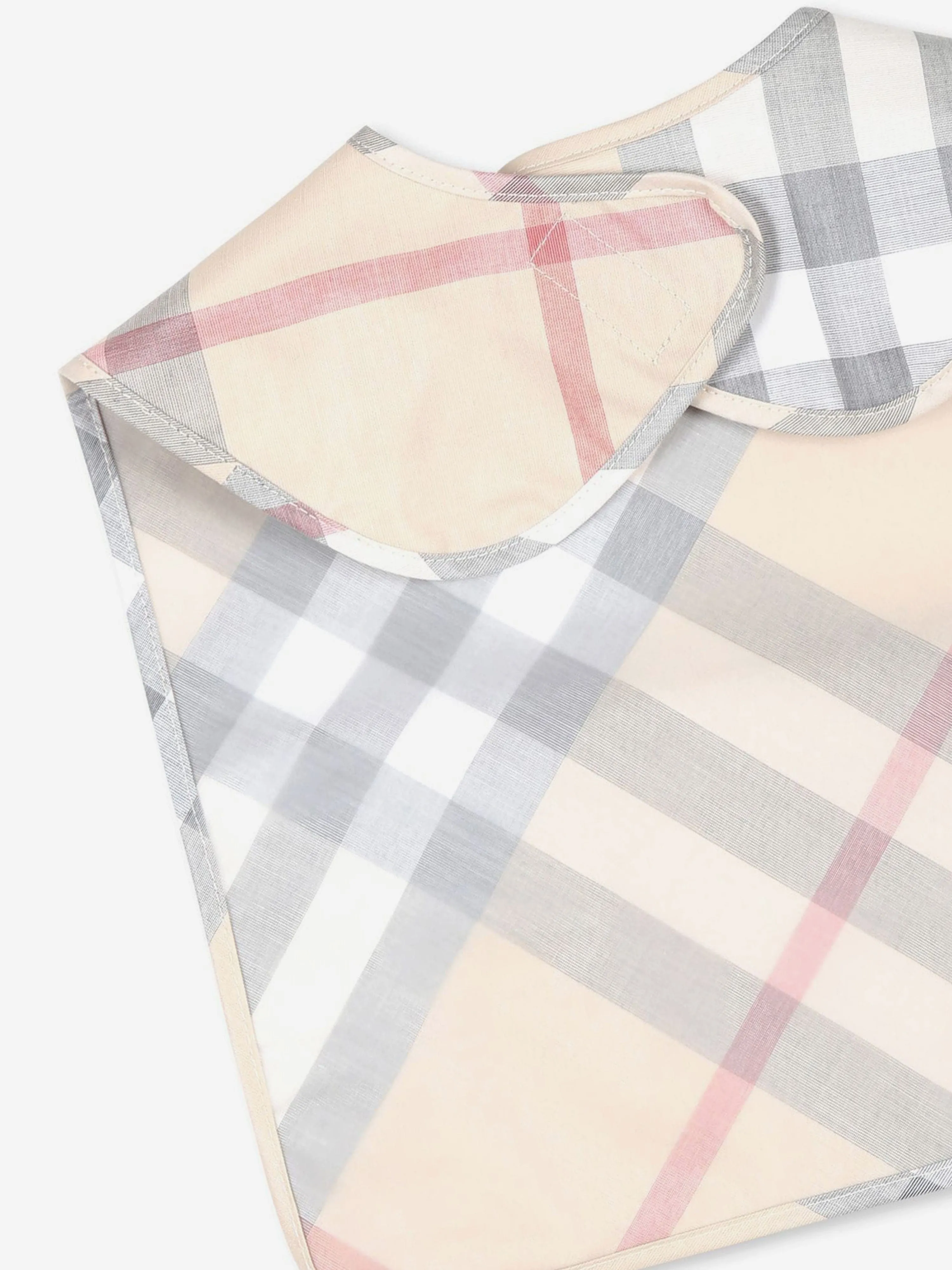 Burberry Baby Wes Check Bib in Beige