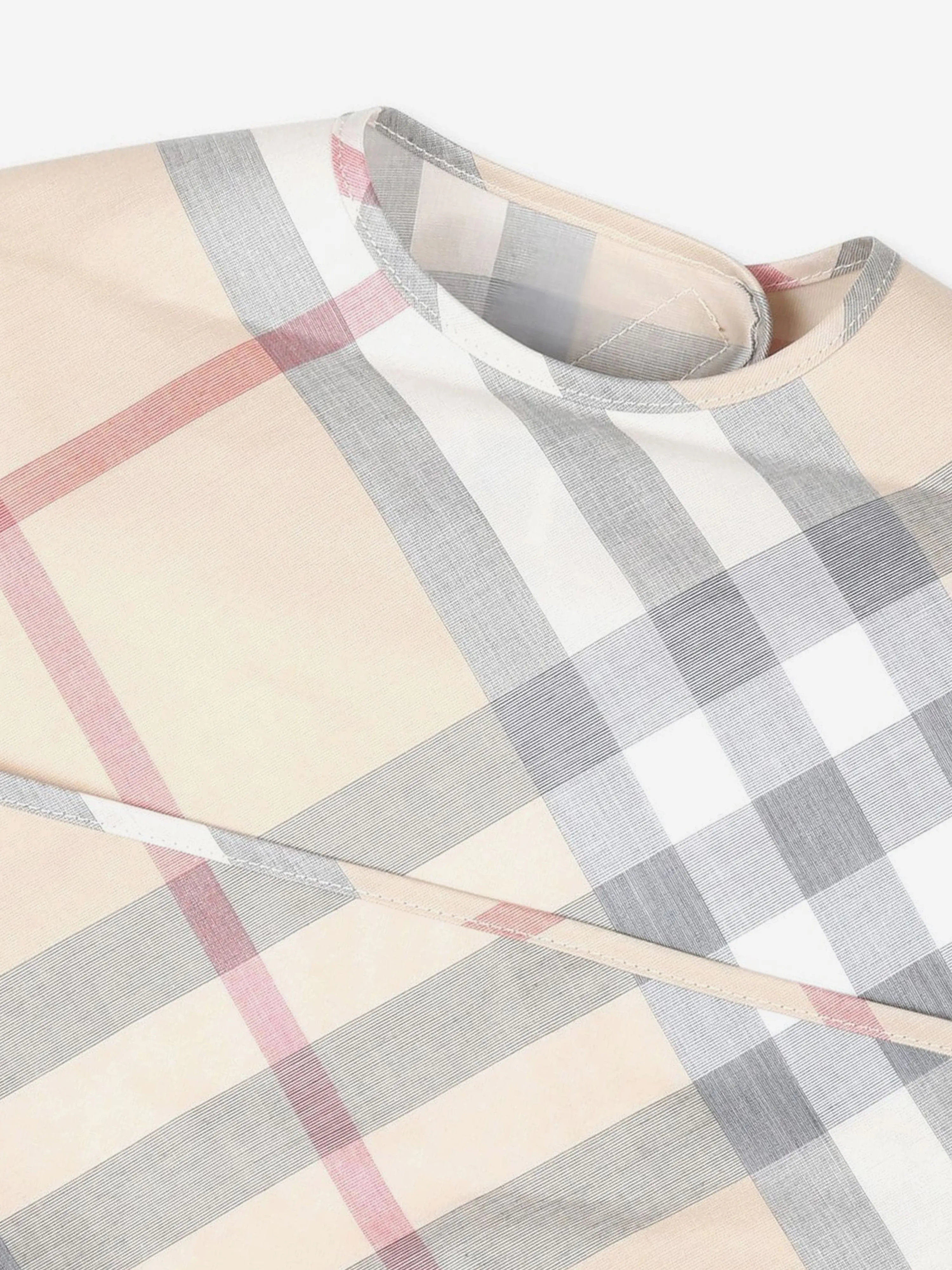 Burberry Baby Wes Check Bib in Beige