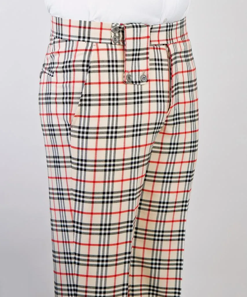 Classic Beige Plaid Suit