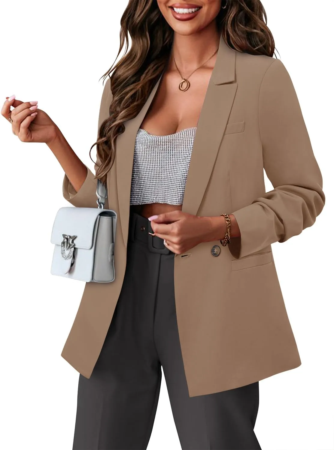 CRAZY GRID Women Business Casual Blazer Jacket Fashion with Lined Work Professional Suit Jacket