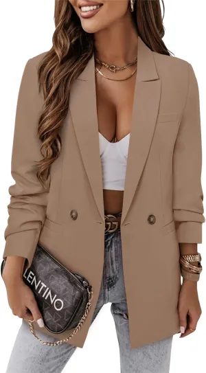 CRAZY GRID Women Business Casual Blazer Jacket Fashion with Lined Work Professional Suit Jacket