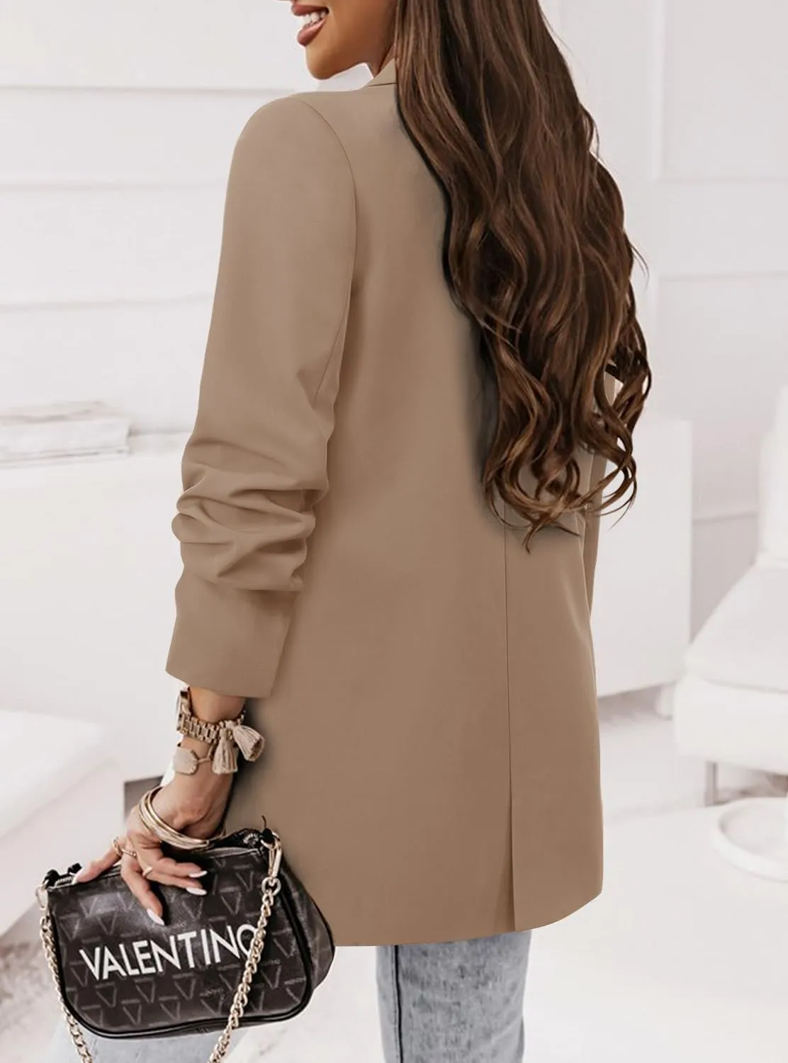 CRAZY GRID Women Business Casual Blazer Jacket Fashion with Lined Work Professional Suit Jacket