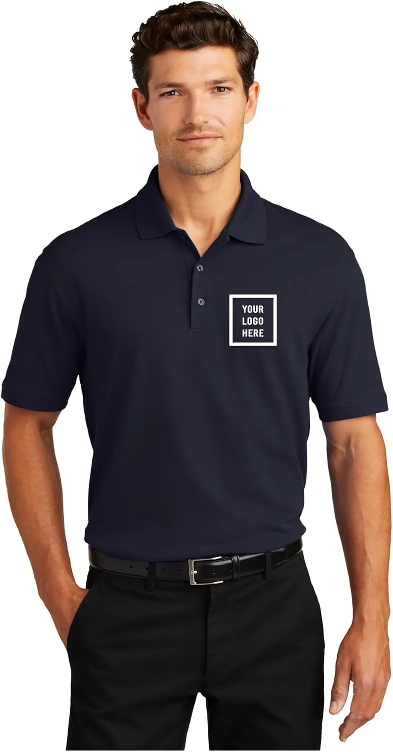 Custom Polo Shirts for Men Women Personalized Design Your Own Text Logo Name Embroidered 100% Cotton Golf Shirt