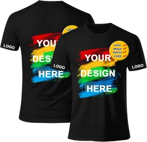 Custom T Shirts Men/Women Design Your Own T Shirt Personalized Your Image Photo/Text Front/Back Tshirts Print