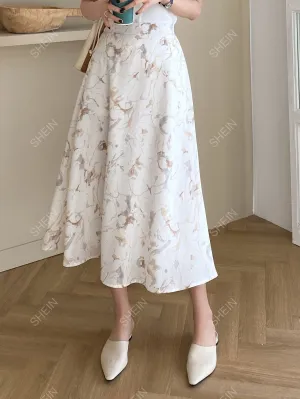 DAZY Allover Print Elastic Waist Skirt