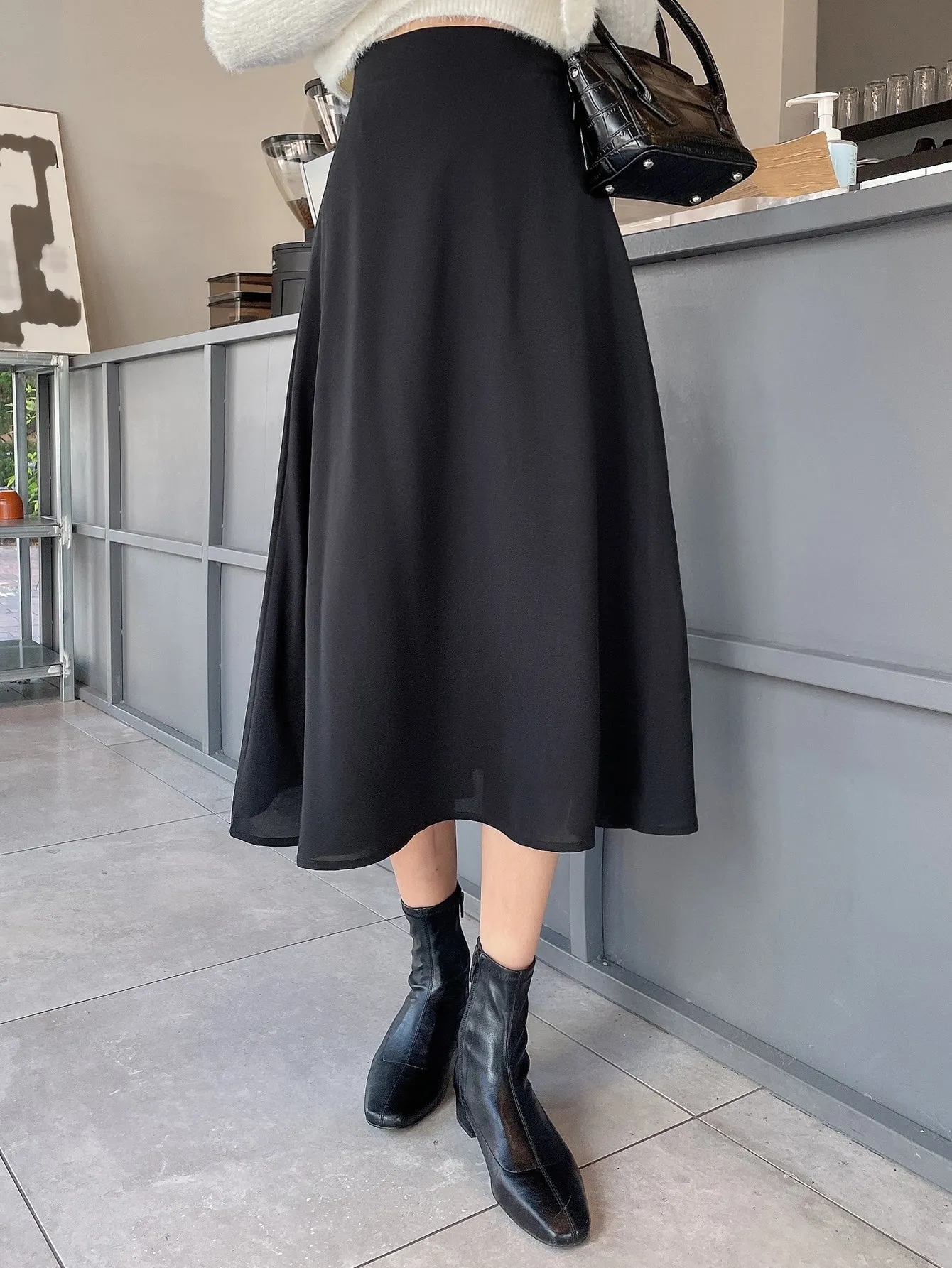 DAZY Allover Print Elastic Waist Skirt