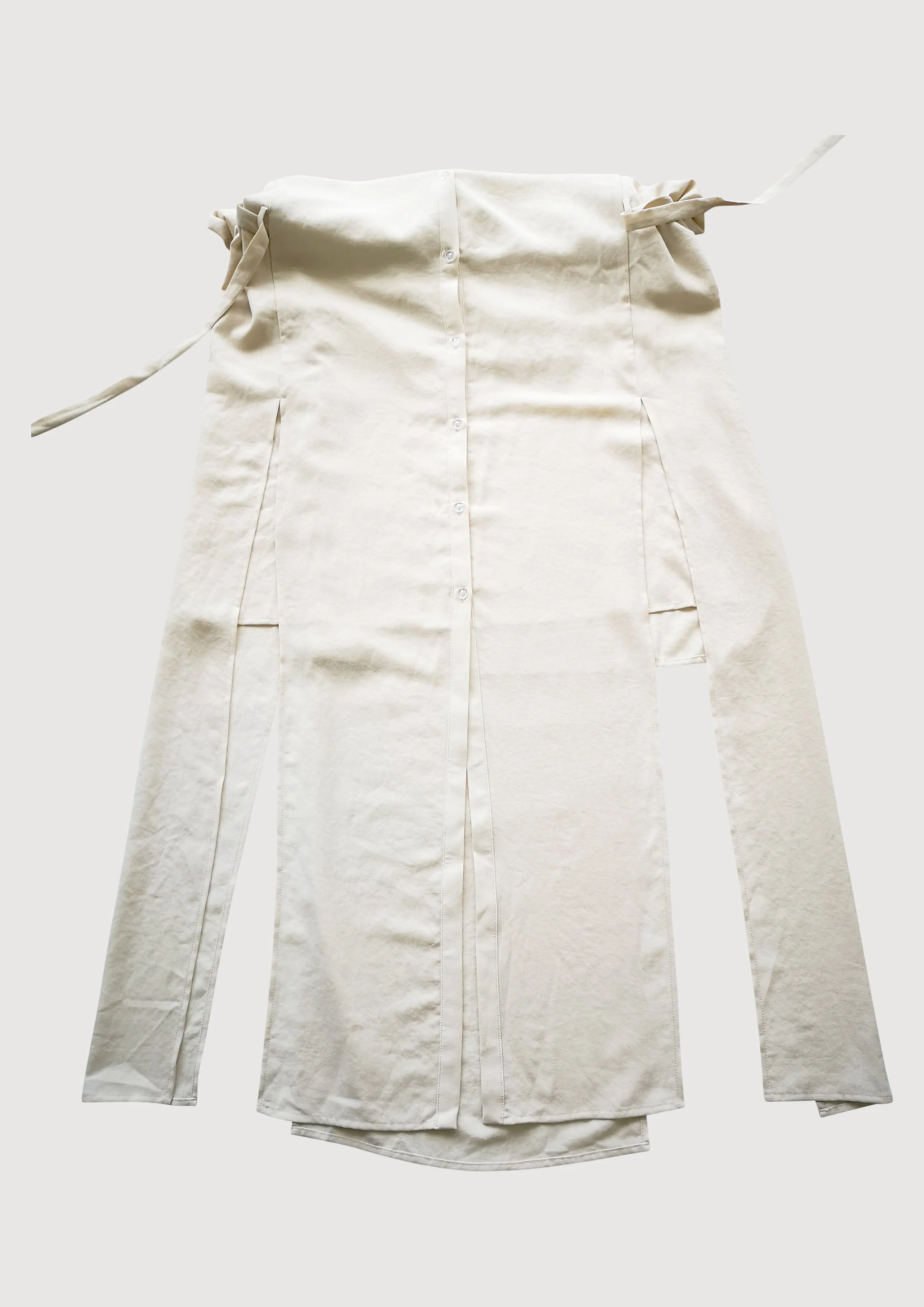 DRESS LONG SLEEVELESS - creme