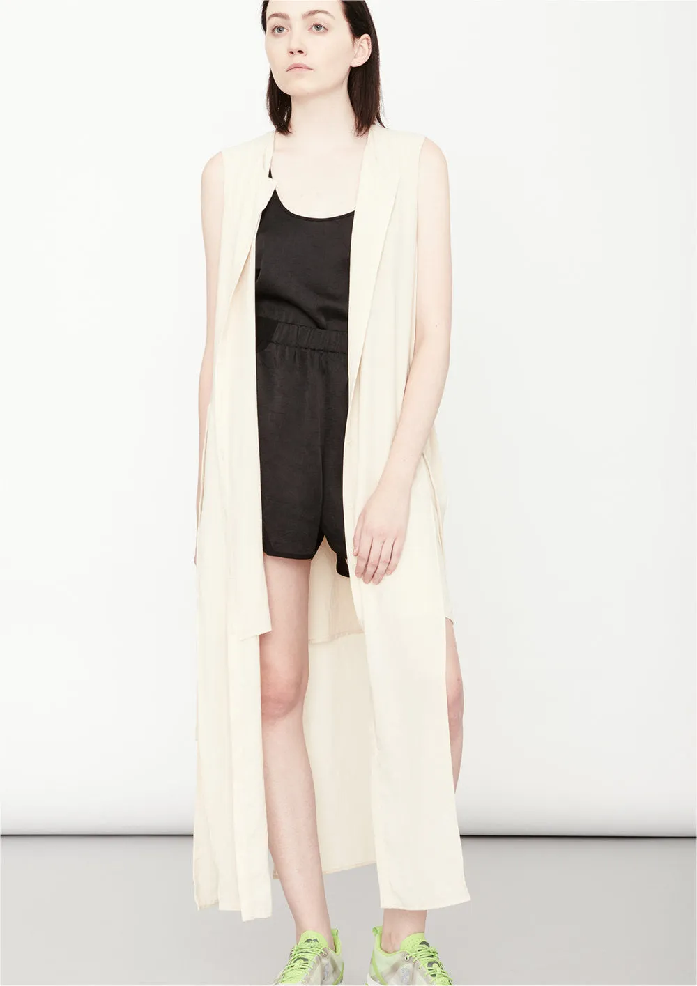 DRESS LONG SLEEVELESS - creme