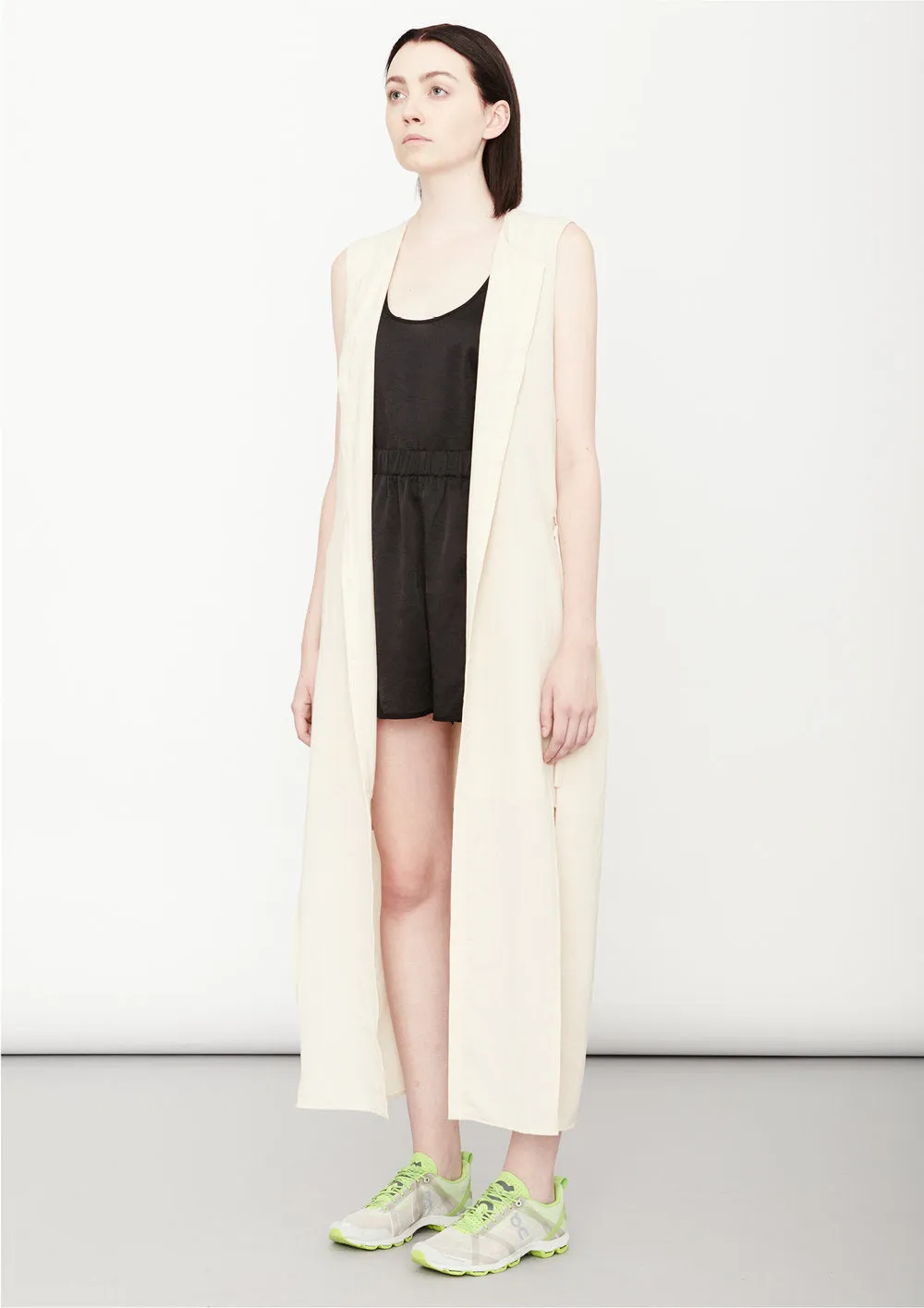 DRESS LONG SLEEVELESS - creme
