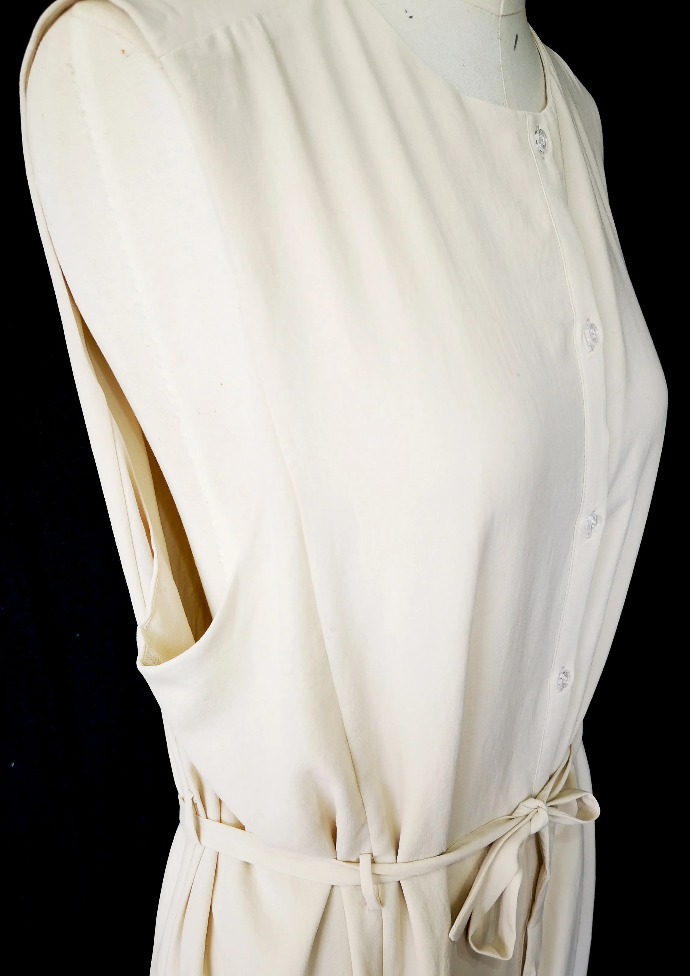 DRESS LONG SLEEVELESS - creme