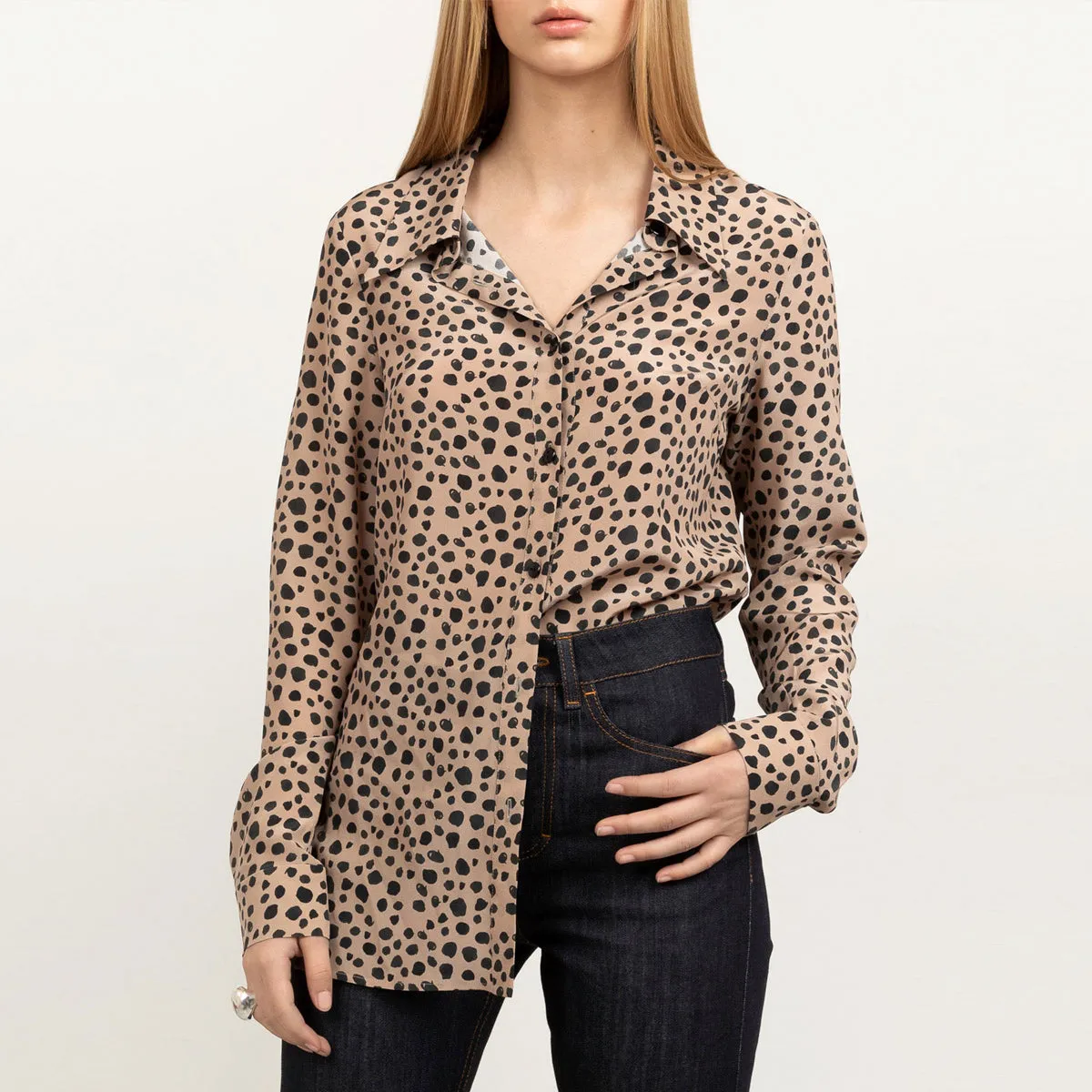 Essential Silk Shirt Dotty Animal Print