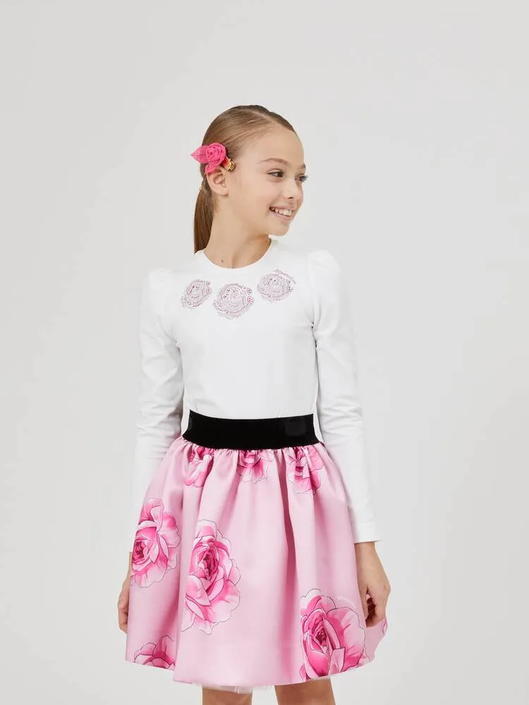 Floral skirt Monnalisa, pink