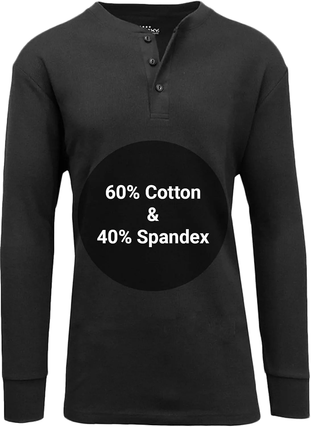 Galaxy by Harvic Mens Waffle-Knit Thermal Henley Tees
