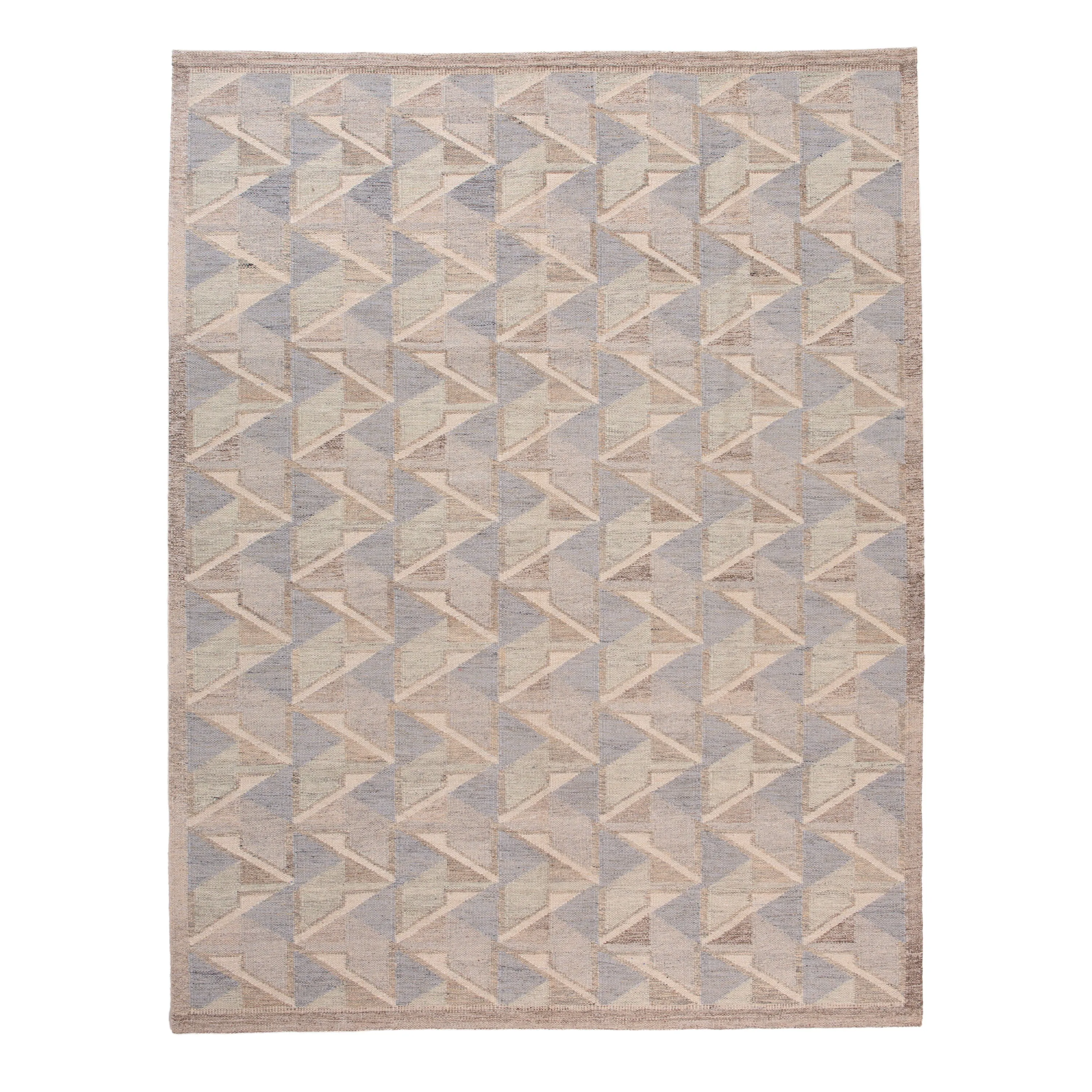 Grey Flatweave Wool Cotton Blend Rug - 9'1" x 12'3"