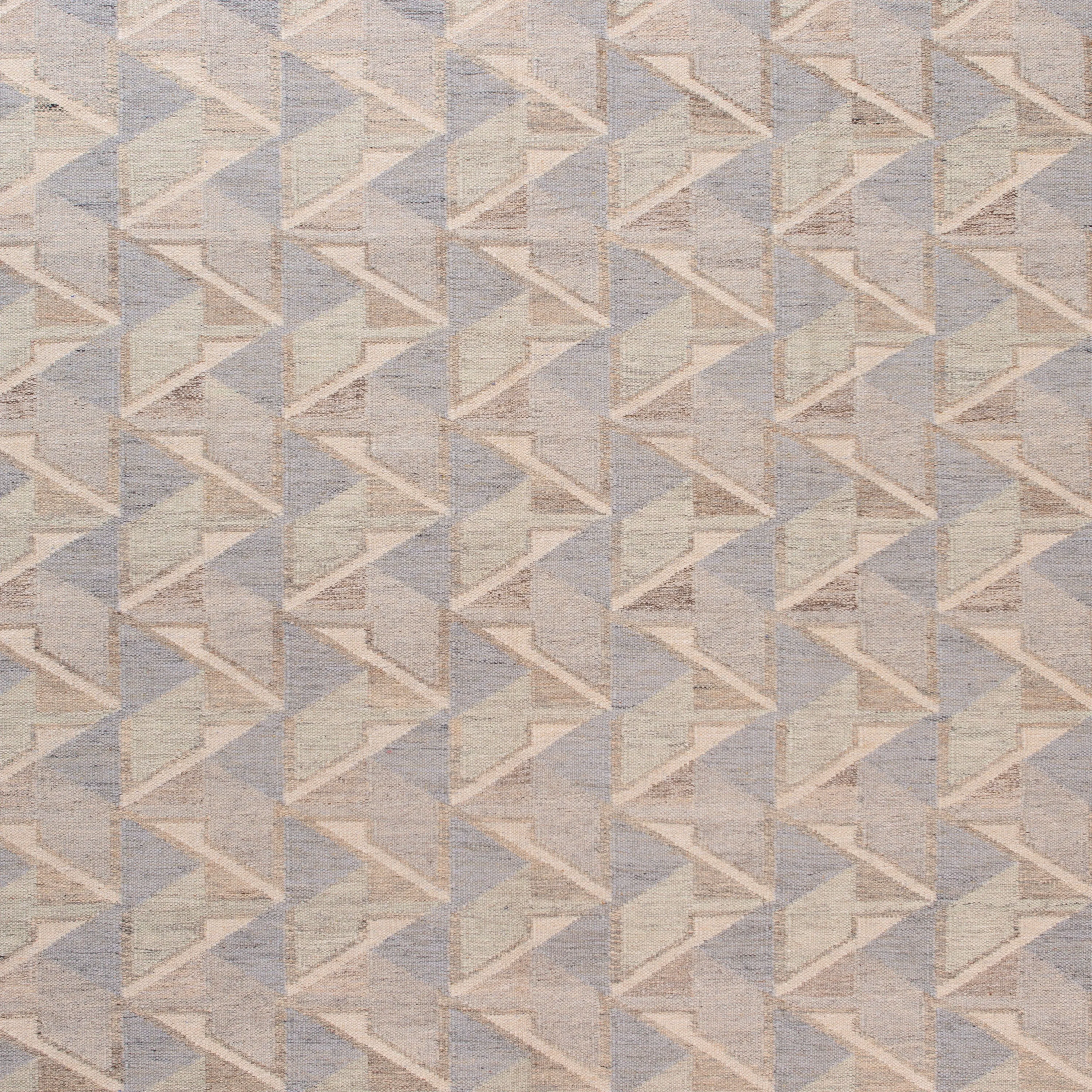 Grey Flatweave Wool Cotton Blend Rug - 9'1" x 12'3"