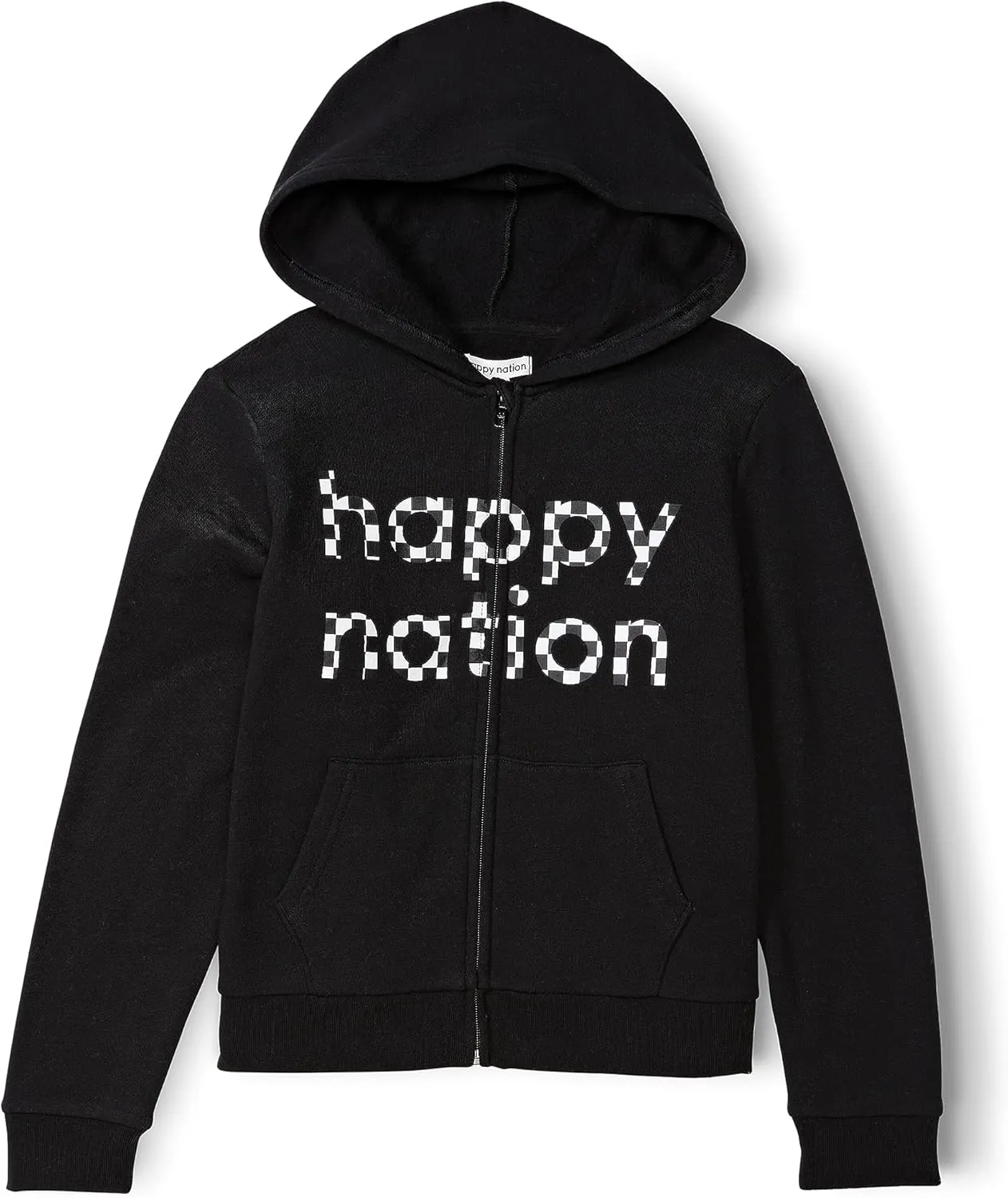 Happy Nation Girls Fleece Full Zip Hoodie Sweatshirt