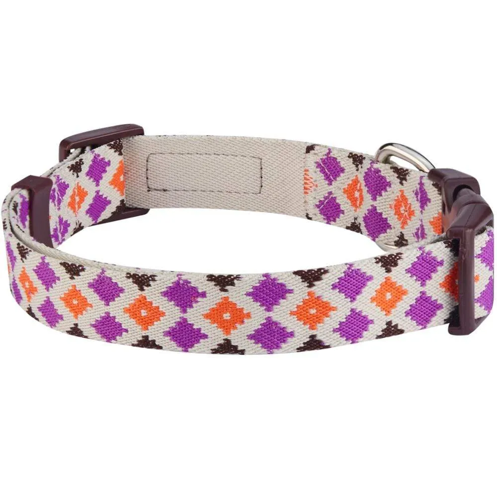 Jacquard Weave Tribal Geometric Pattern Dog Collar