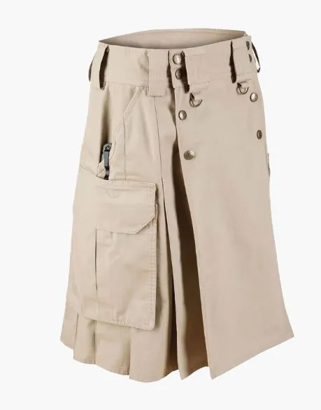 KHAKI UTILITY COMBAT KILT