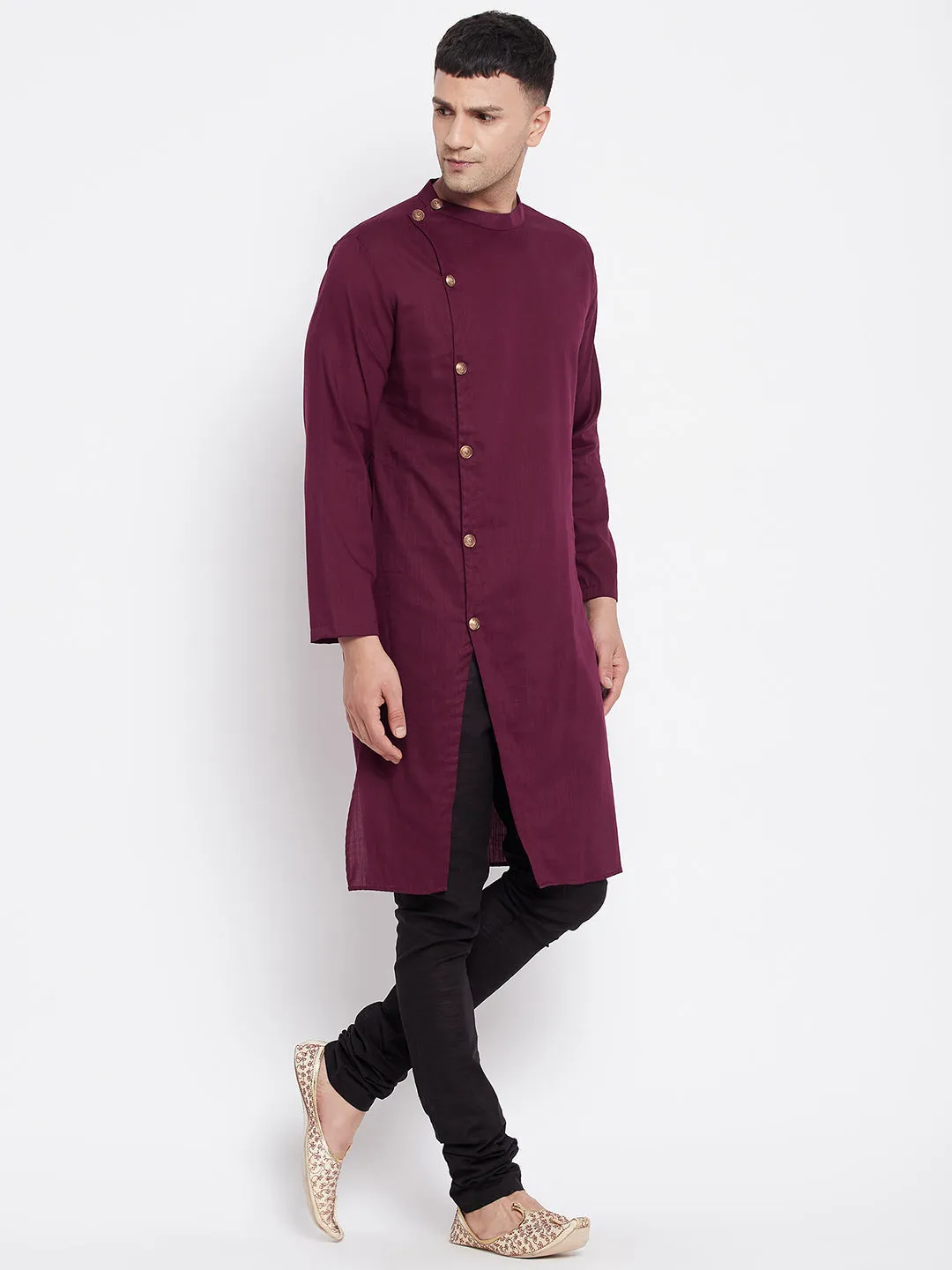 Men's Sherwani Kurta With Asymetrical Cut - Even Apparels