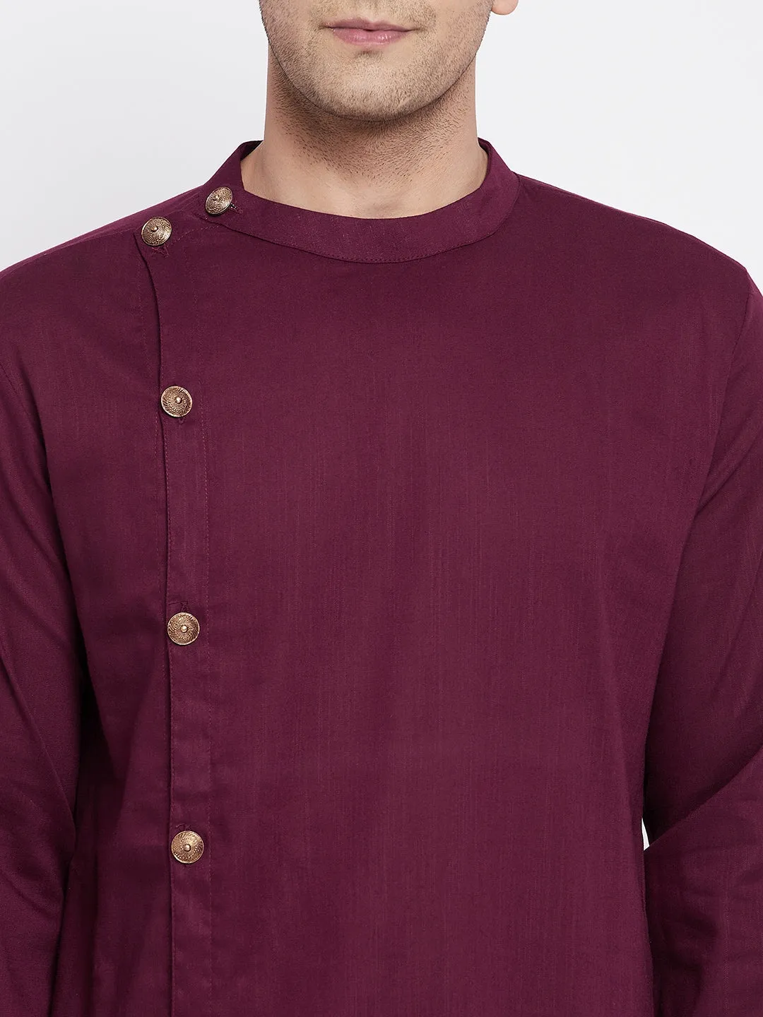 Men's Sherwani Kurta With Asymetrical Cut - Even Apparels