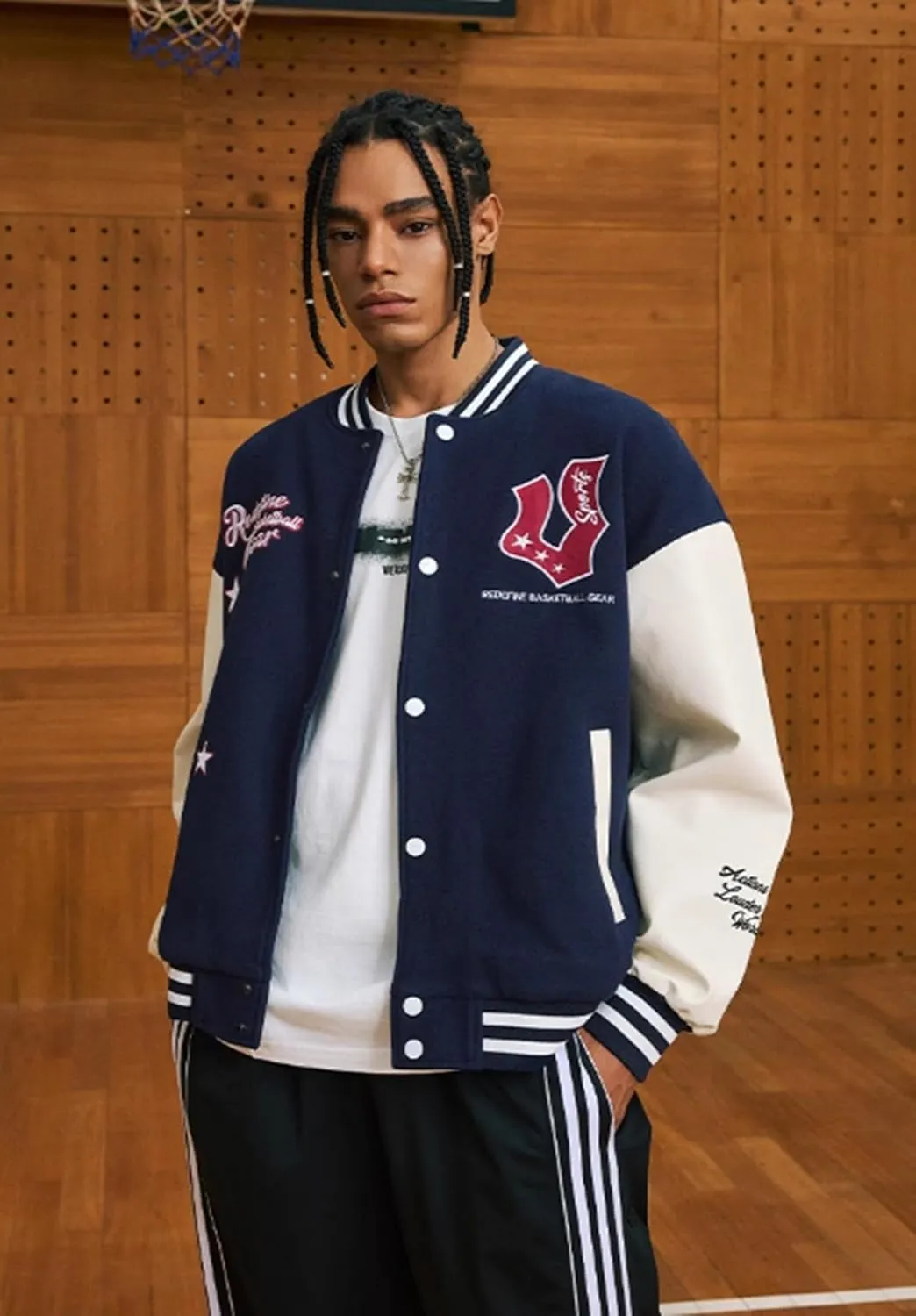 Men's Varsity Jacket Baseball Jacket Vintage Sweatshirt Casual Streetwear Embroidery Coats Women