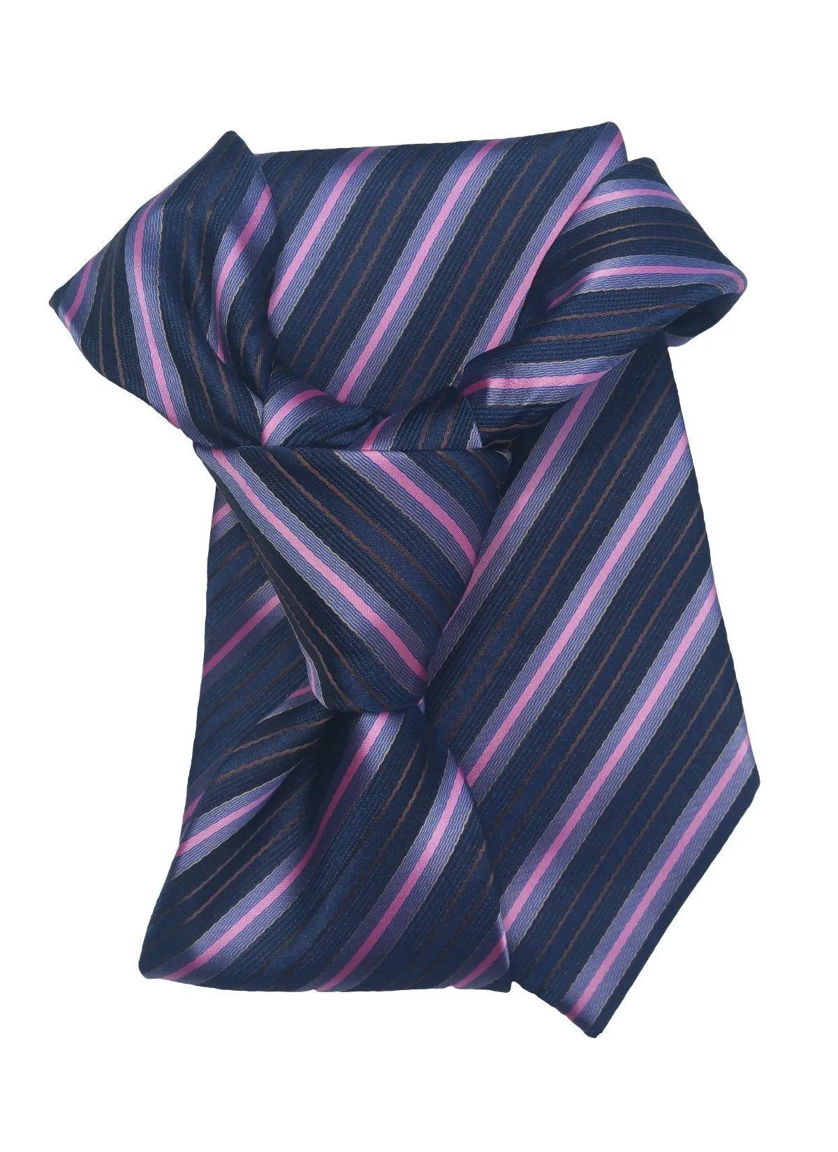 Navy Blue Pink Striped Tie