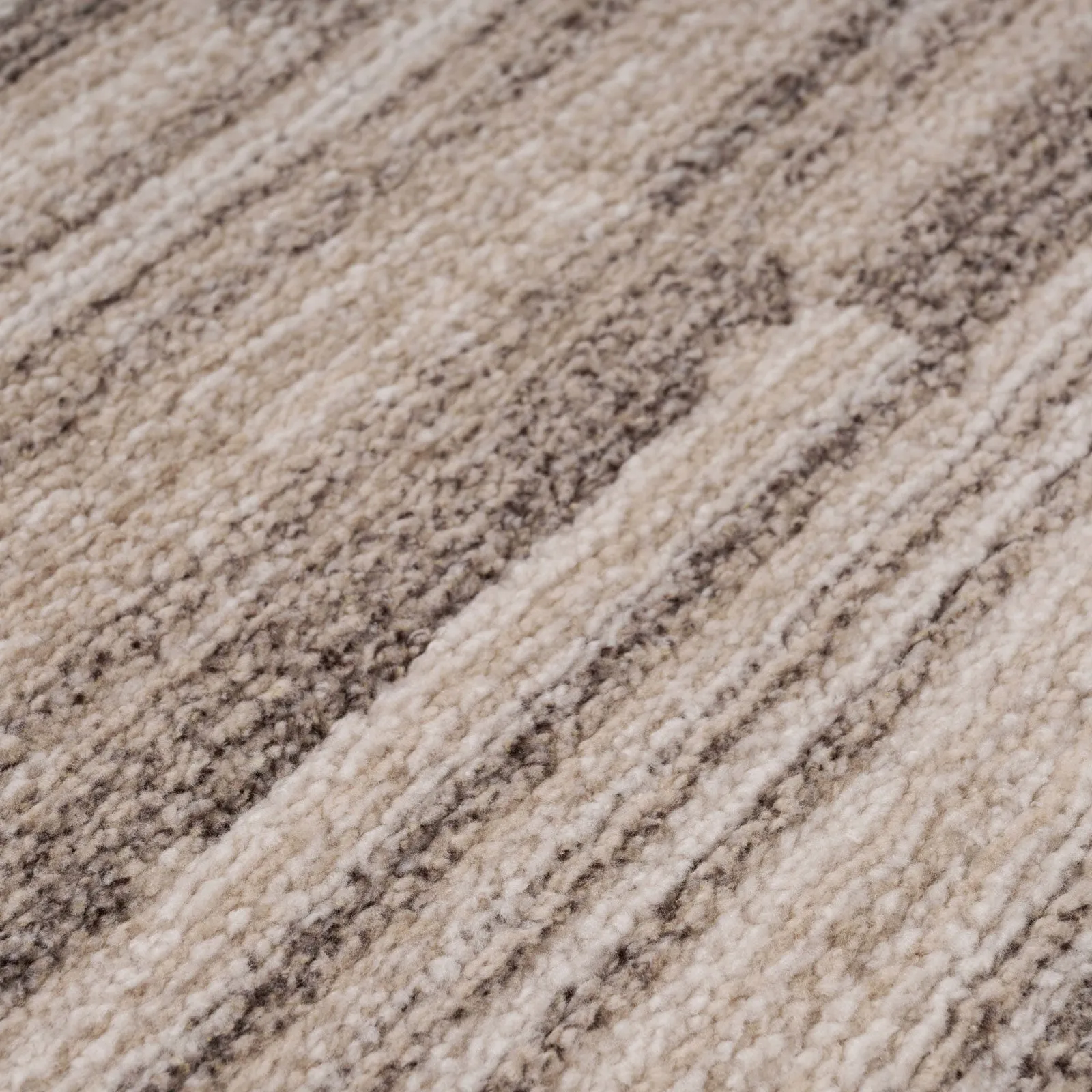 Neutral Beige Linear Runner Rug