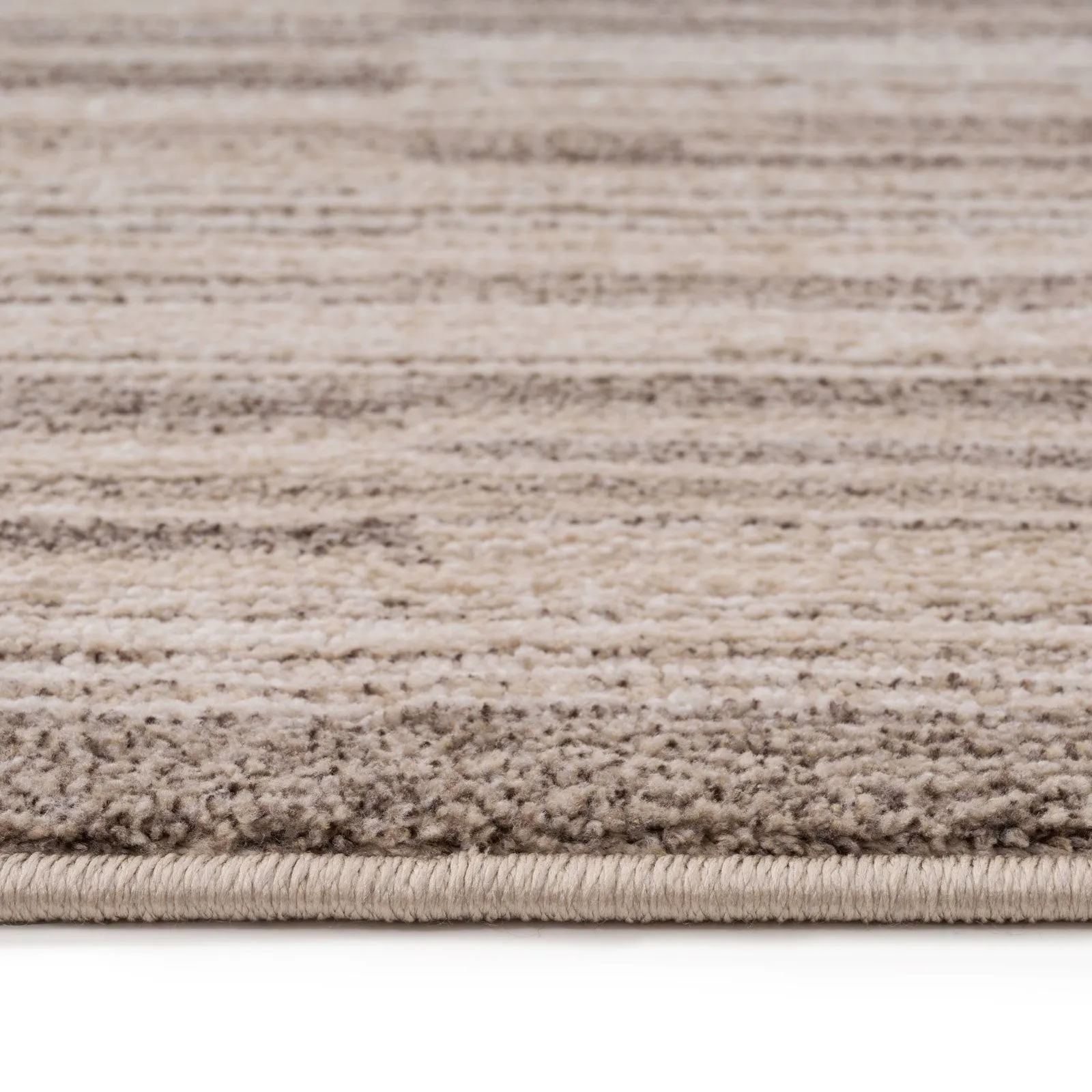 Neutral Beige Linear Runner Rug