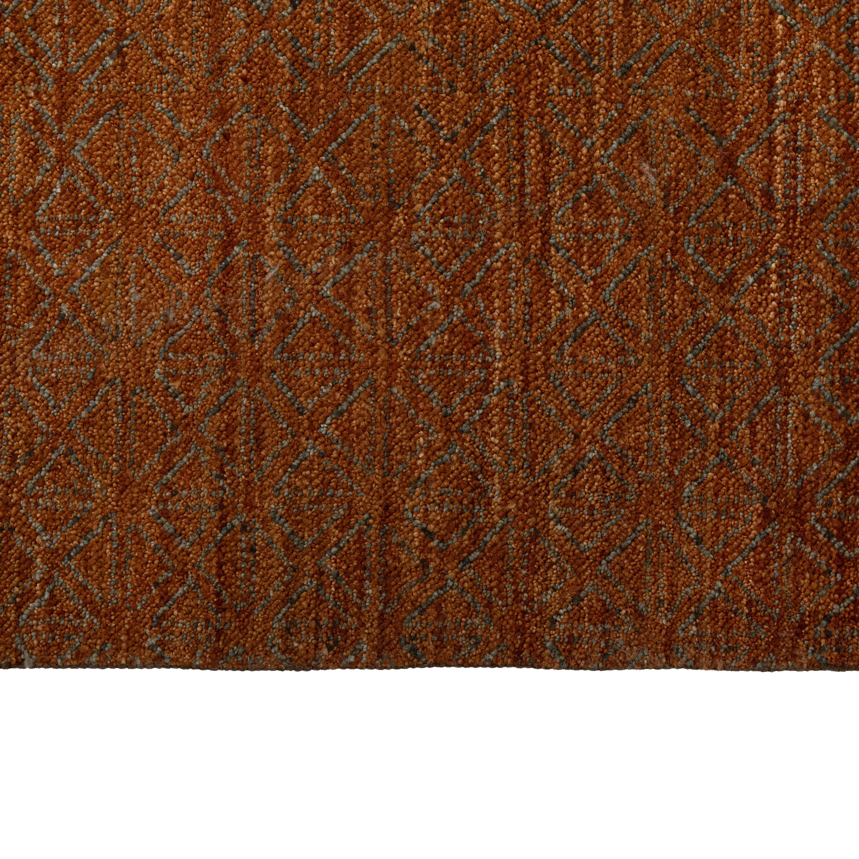 Orange Stelle Contemporary Wool Rug - 9'1" x 12'