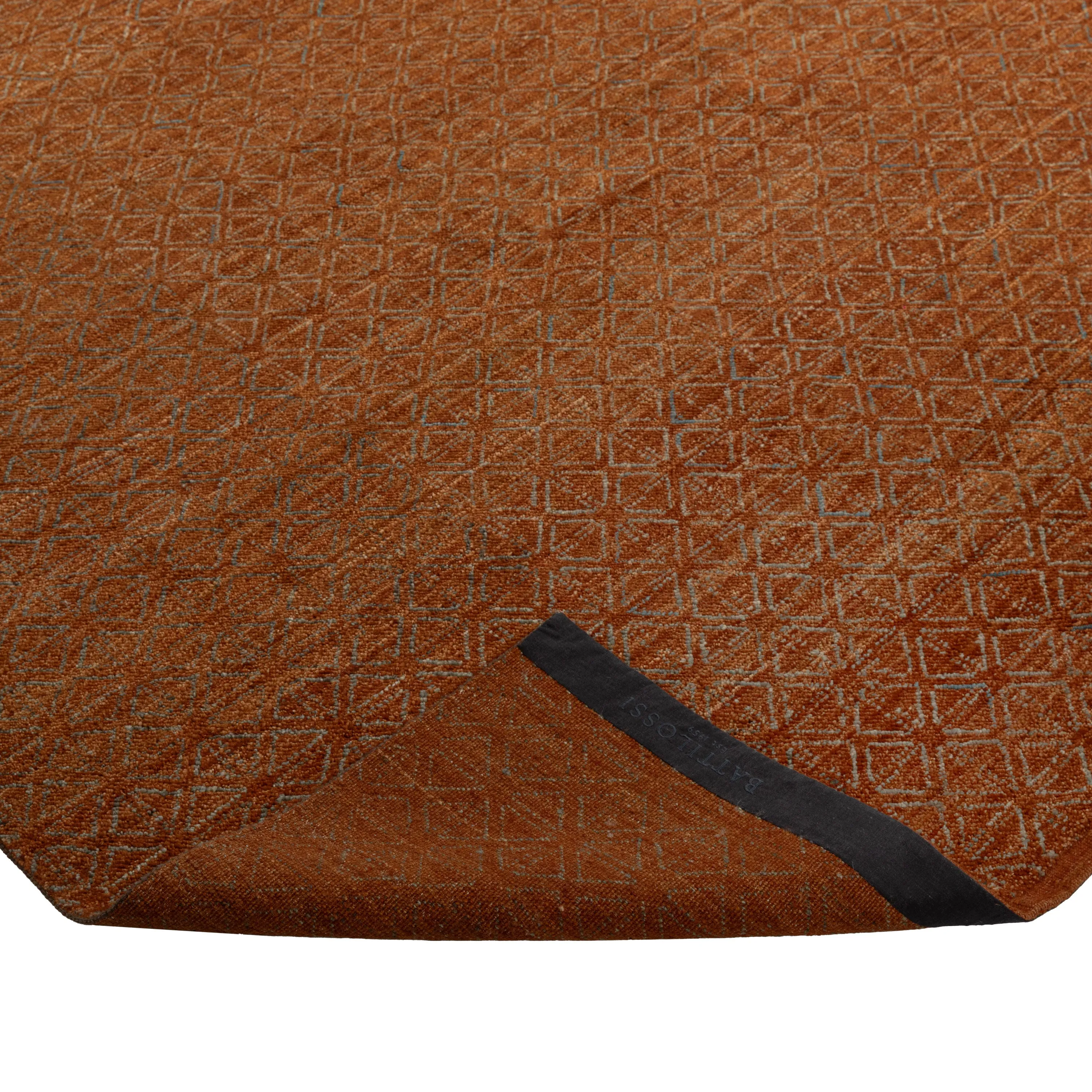 Orange Stelle Contemporary Wool Rug - 9'1" x 12'