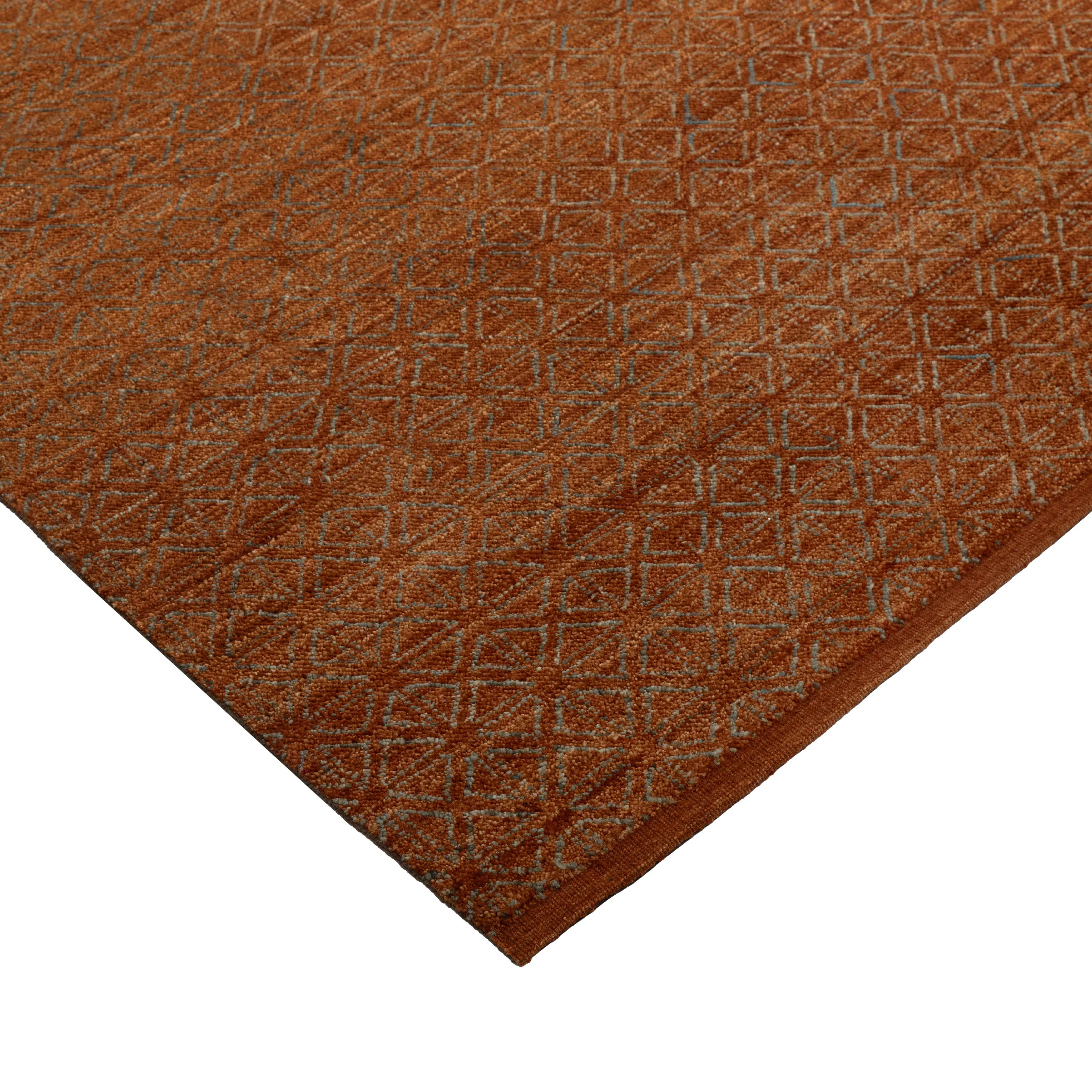 Orange Stelle Contemporary Wool Rug - 9'1" x 12'