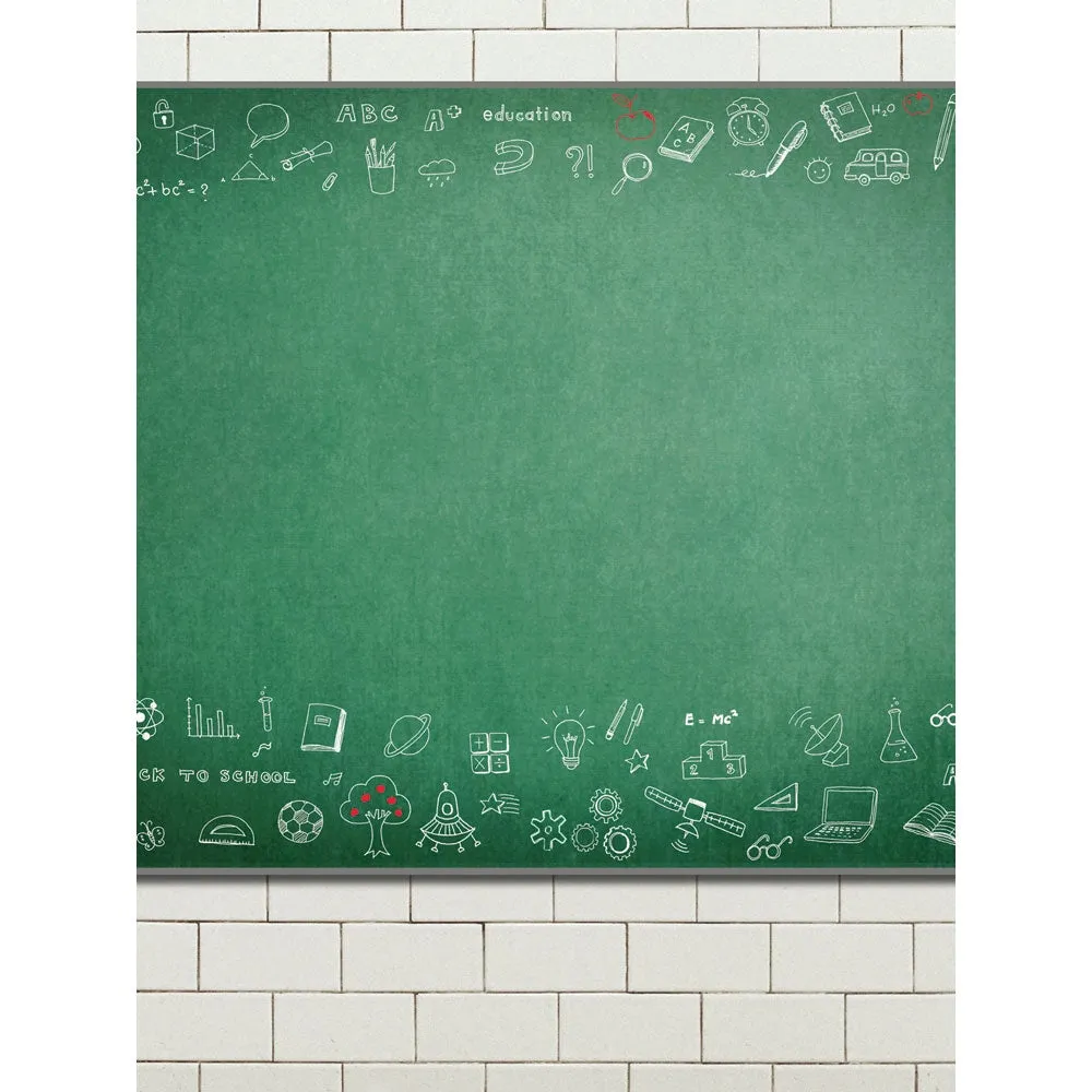 Science Chalkboard Brick Printed Backdrop