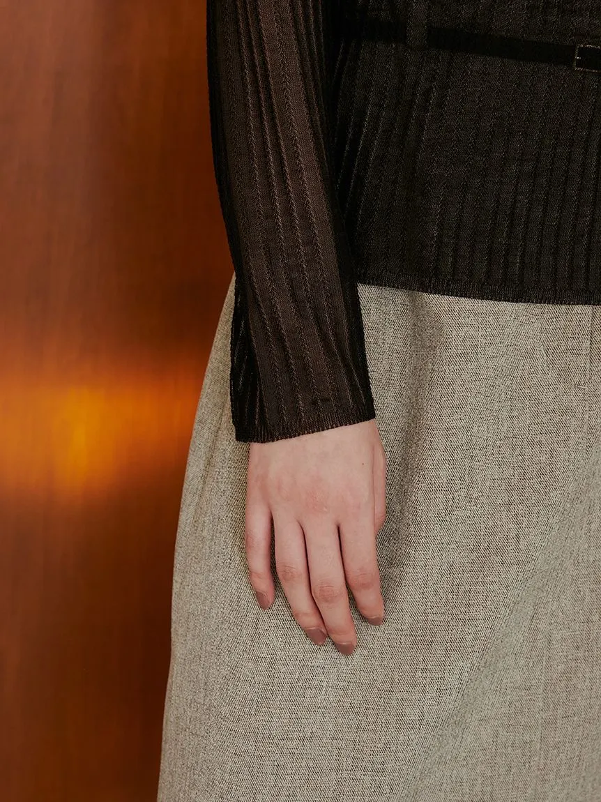 Sheer Knit Collared Top