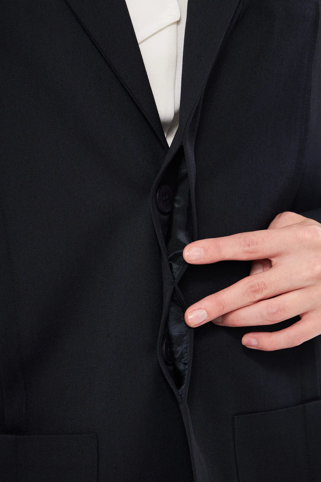 Solid Classic Blazer with Pockets