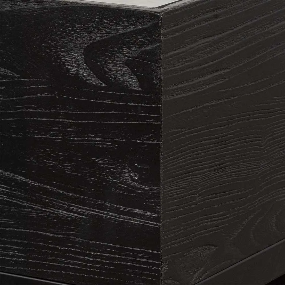 Ted 1.2m Elm Coffee Table - Full Black
