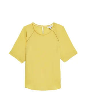 Textured Round Neck Blouse