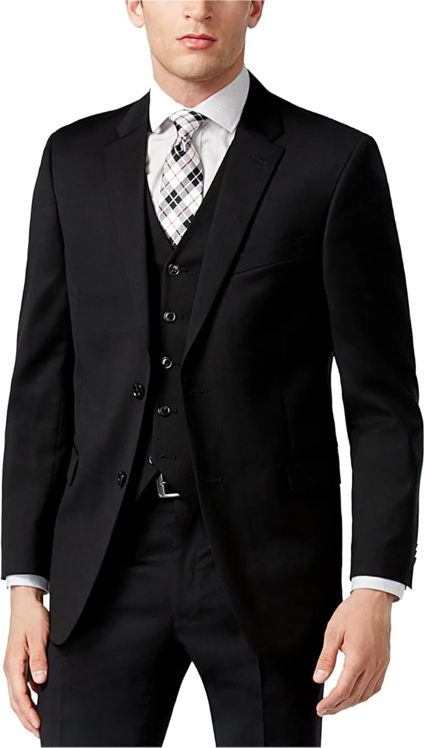Tommy Hilfiger Mens 2 Button Side Vent Trim Fit Wool Coat