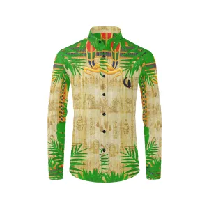 TROPICAL NILE VALEY Men's All Over Print Casual Dress Shirt