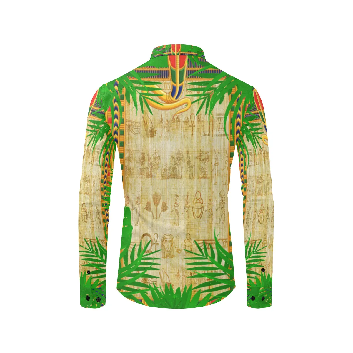 TROPICAL NILE VALEY Men's All Over Print Casual Dress Shirt